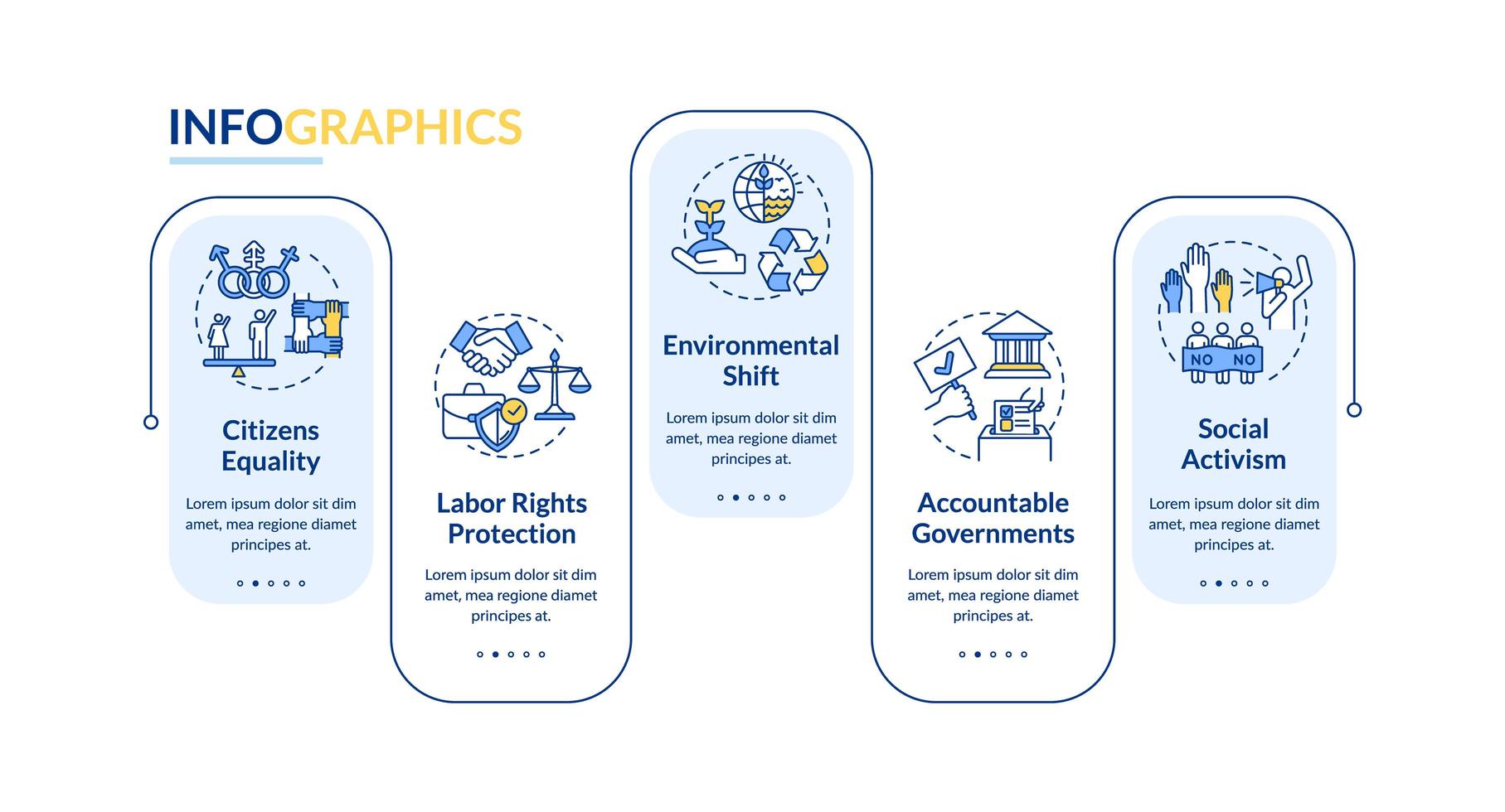 Social change values infographic template vector