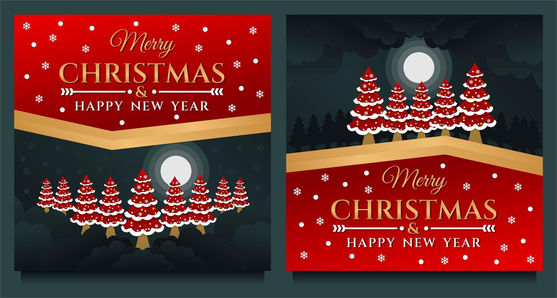 Merry Christmas and Happy New Year Banner vector