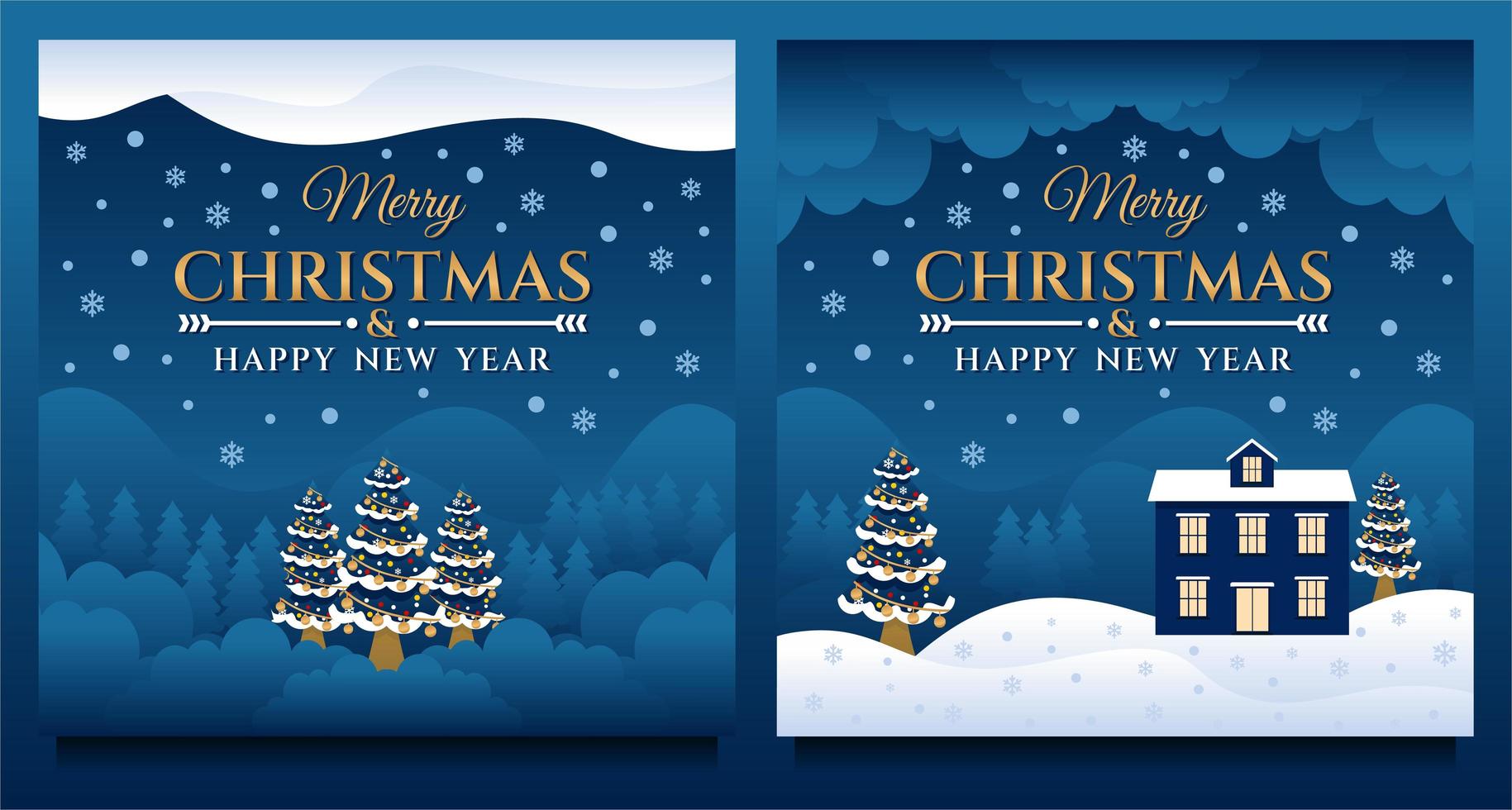 Merry Christmas and Happy New Year Banner vector