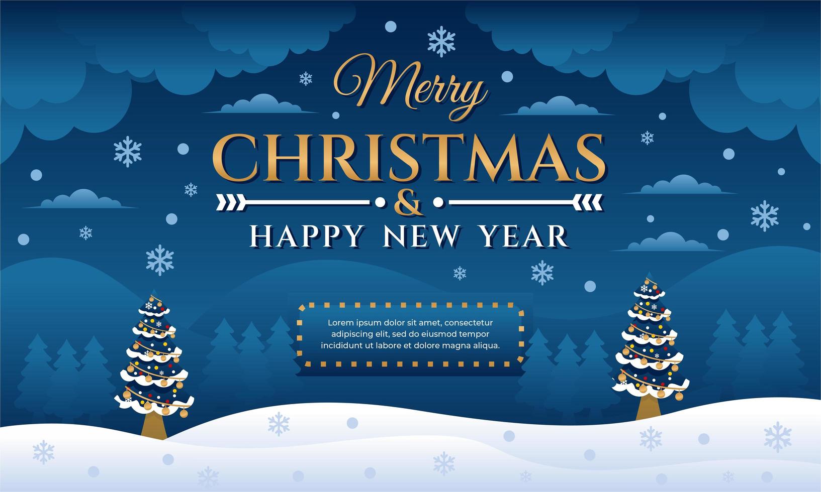 Merry Christmas and Happy New Year Banner vector