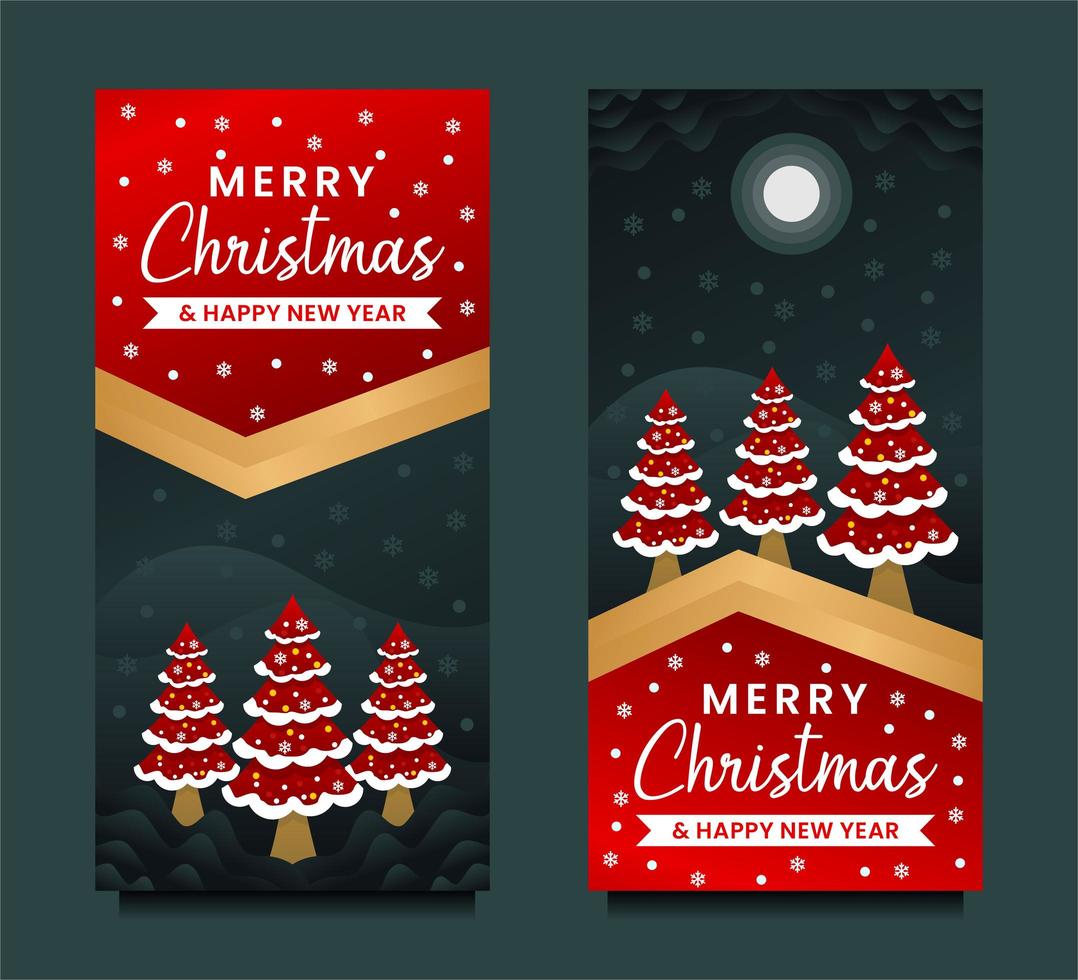 Merry Christmas and Happy New Year Banner template 1541333 Vector Art ...