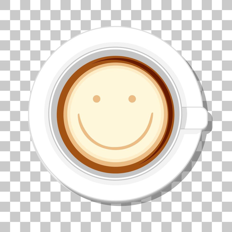 Coffee cup top view isolated on transparent background vector