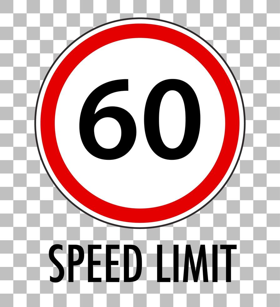 Red traffic sign on transparent background vector