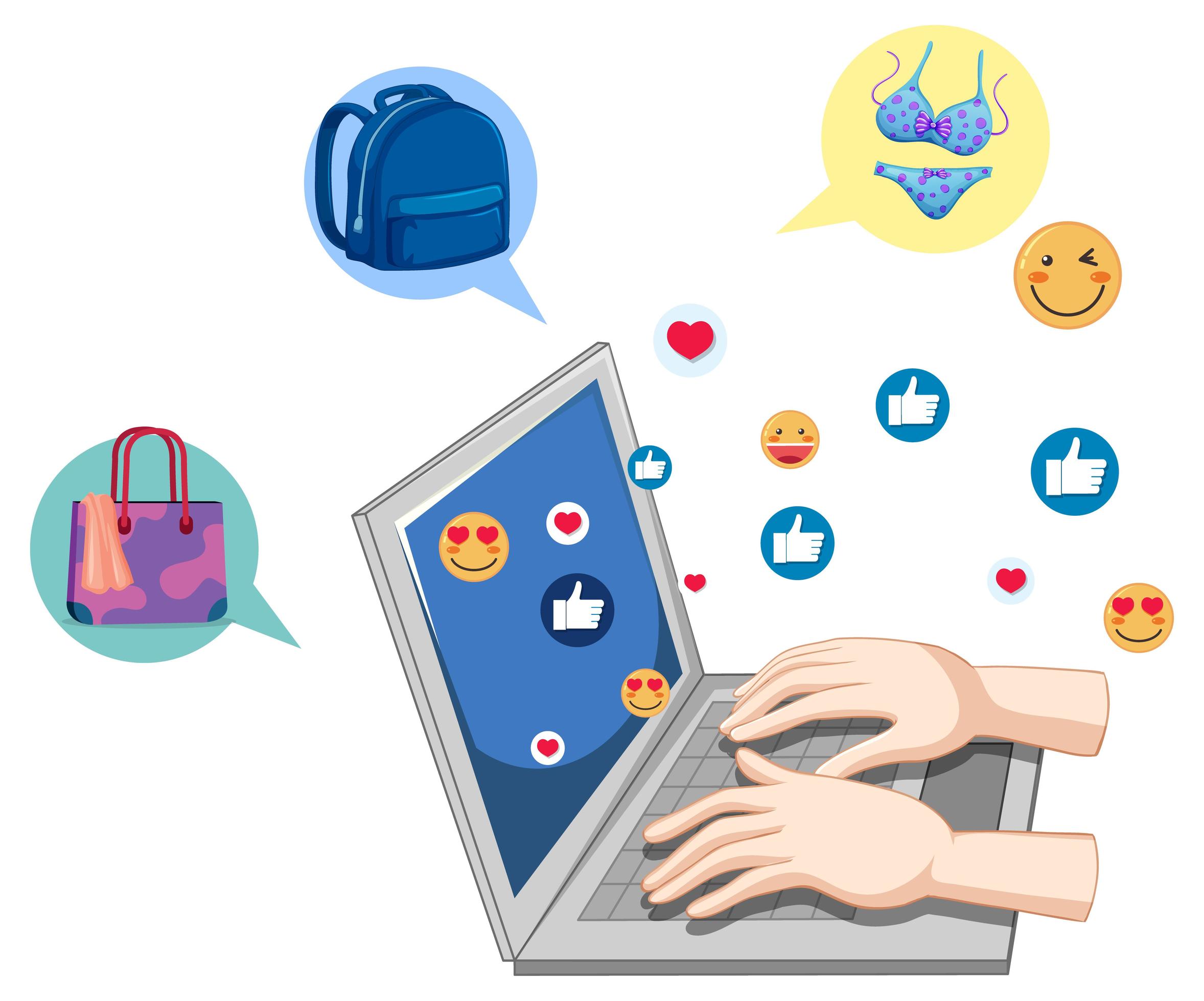 Posting on social media with social media icon 1541437 Vector Art at