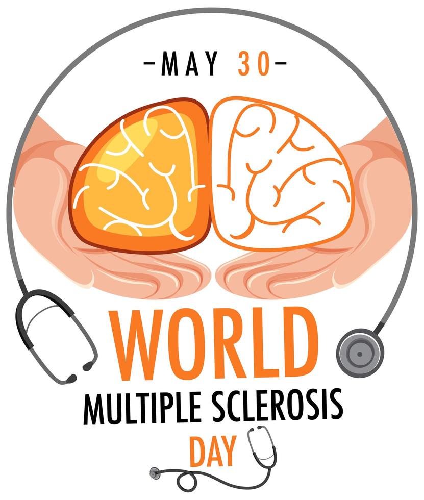 World Multiple Sclerosis Day logo or banner vector