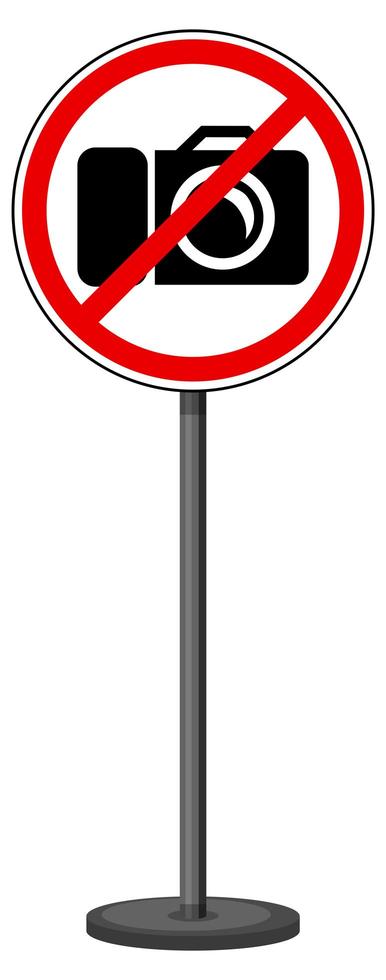 No camera sign with stand isolated on white background vector