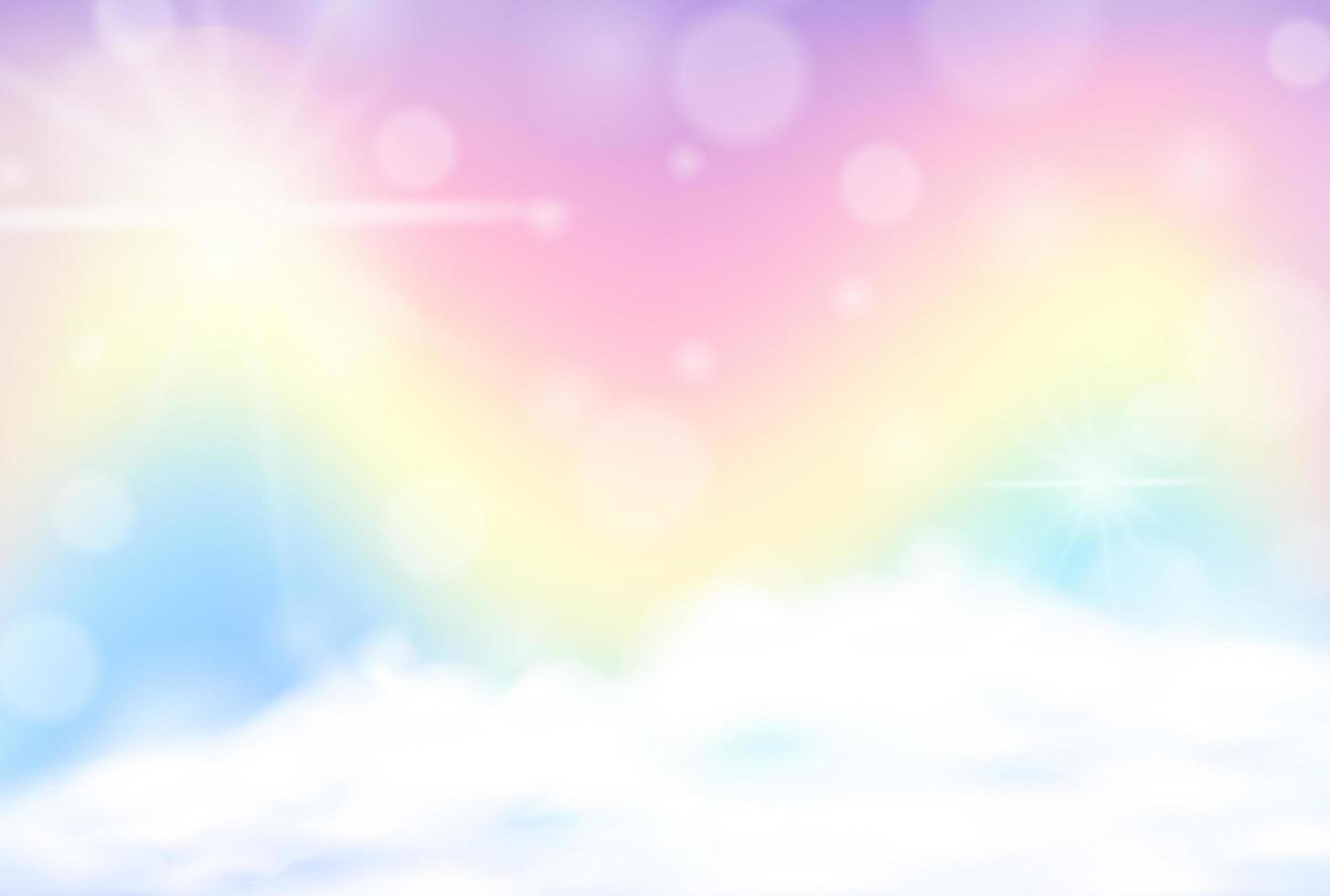 fondo de cielo borroso pastel arco iris vector