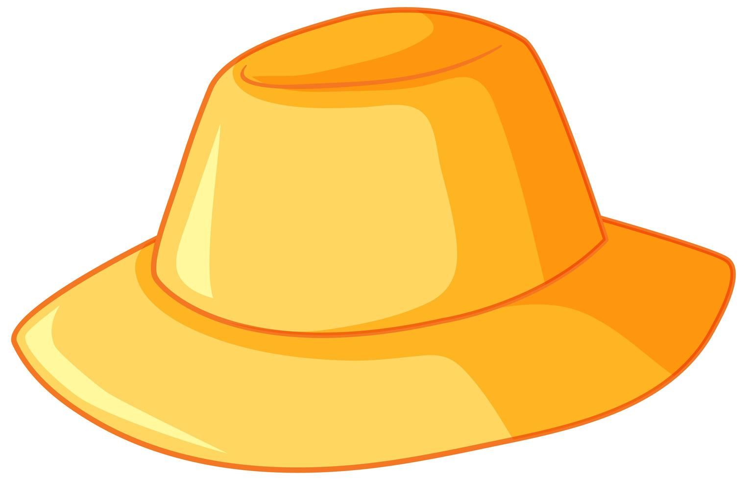 Sombrero de mujer amarillo en estilo de dibujos animados aislado sobre fondo blanco. vector