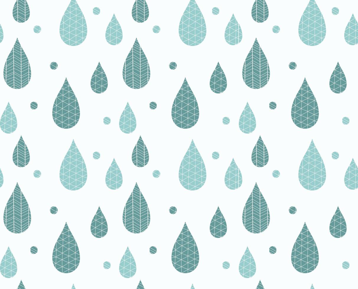 Seamless pattern with rain drops and line drawings vector