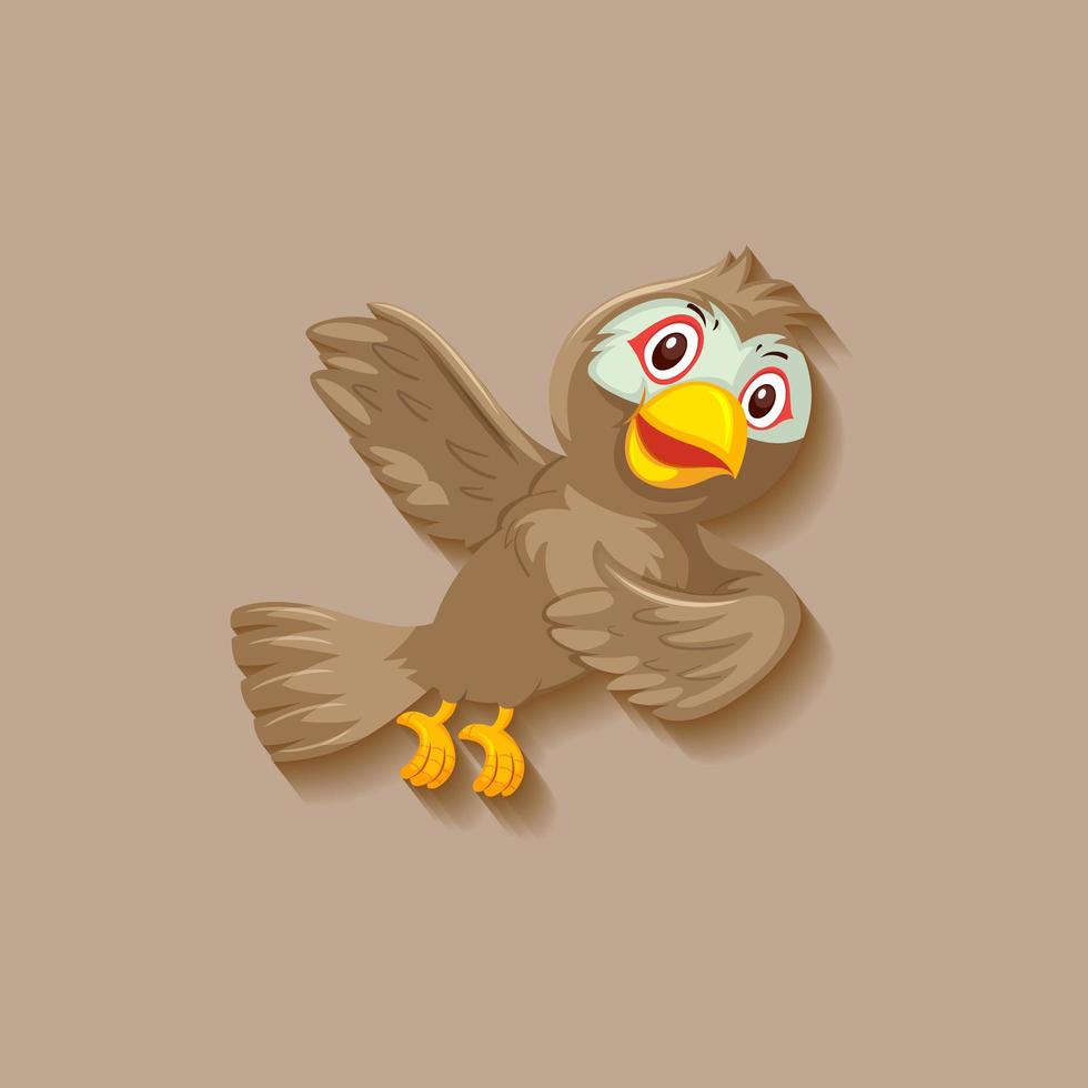 Cute sparrow bird cartoon character vector