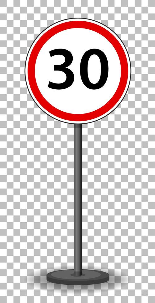 Red traffic sign on transparent background vector