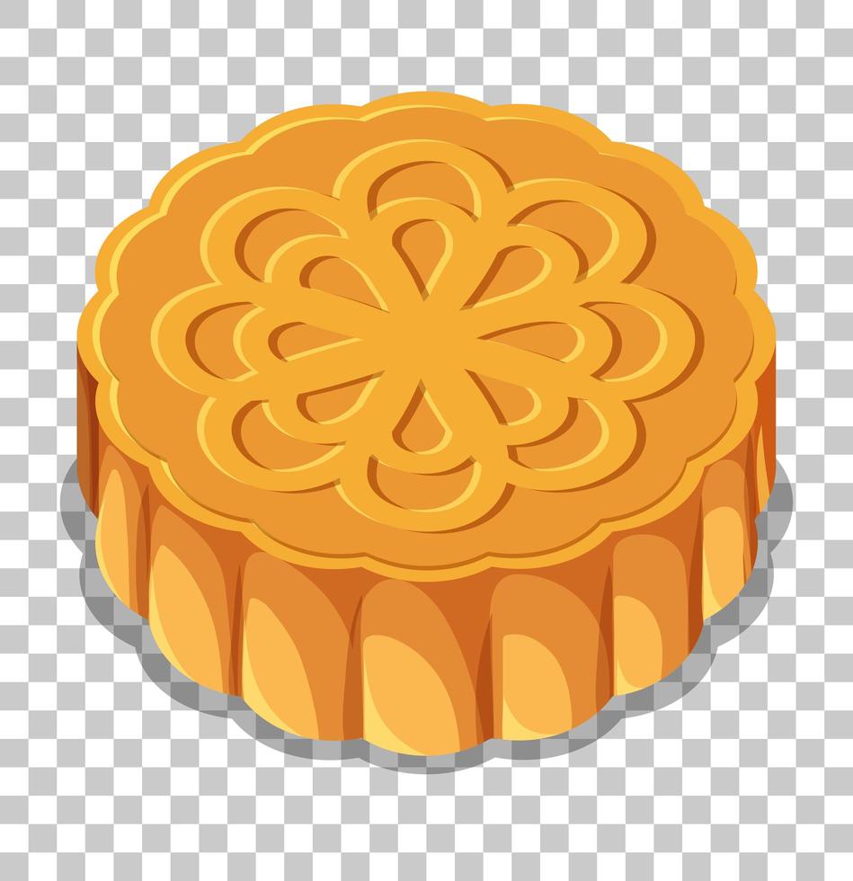 A moon cake isolated on transparent background vector