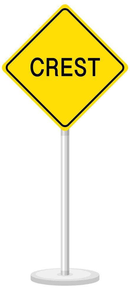 Crest warning traffic sign isolated on white background vector