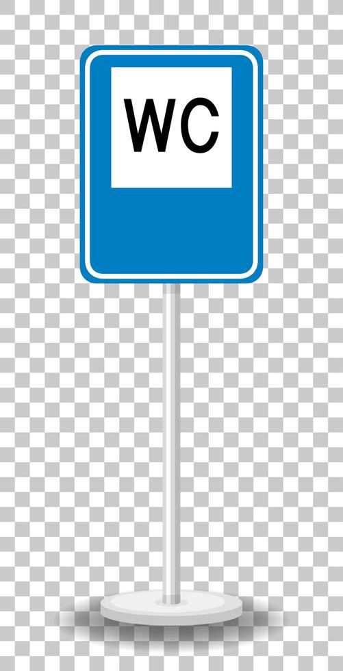 Water Closet sign with stand isolated on transparent background vector