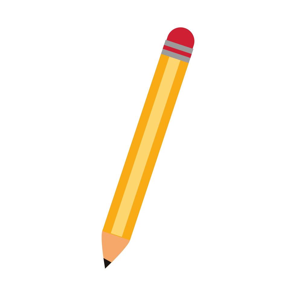 Pencil with eraser school symbol isolated vector
