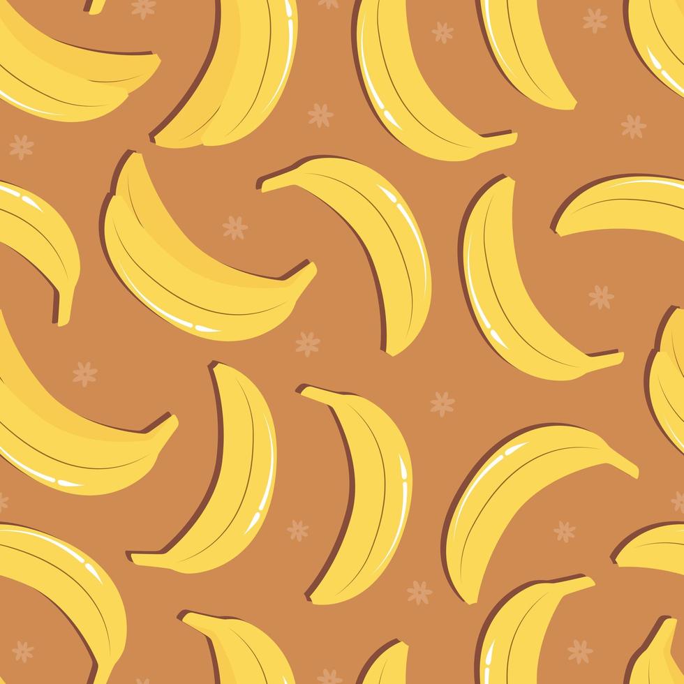 Fruit seamless pattern, bananas with shadow vector