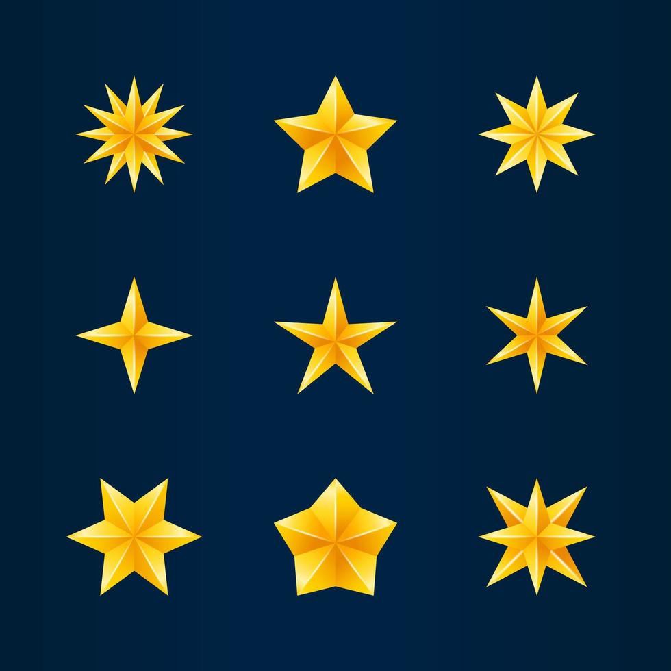 Gold Star Icon Collection vector