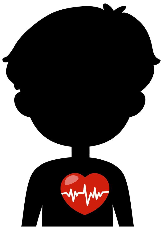Man with red heart symbol vector