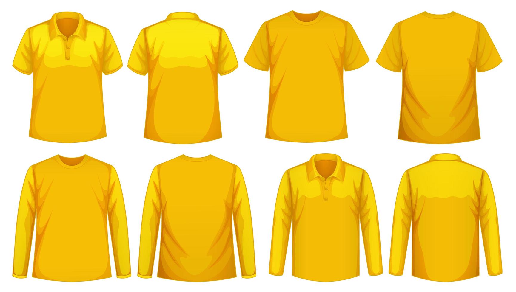 conjunto de diferentes tipos de camisa en el mismo color vector