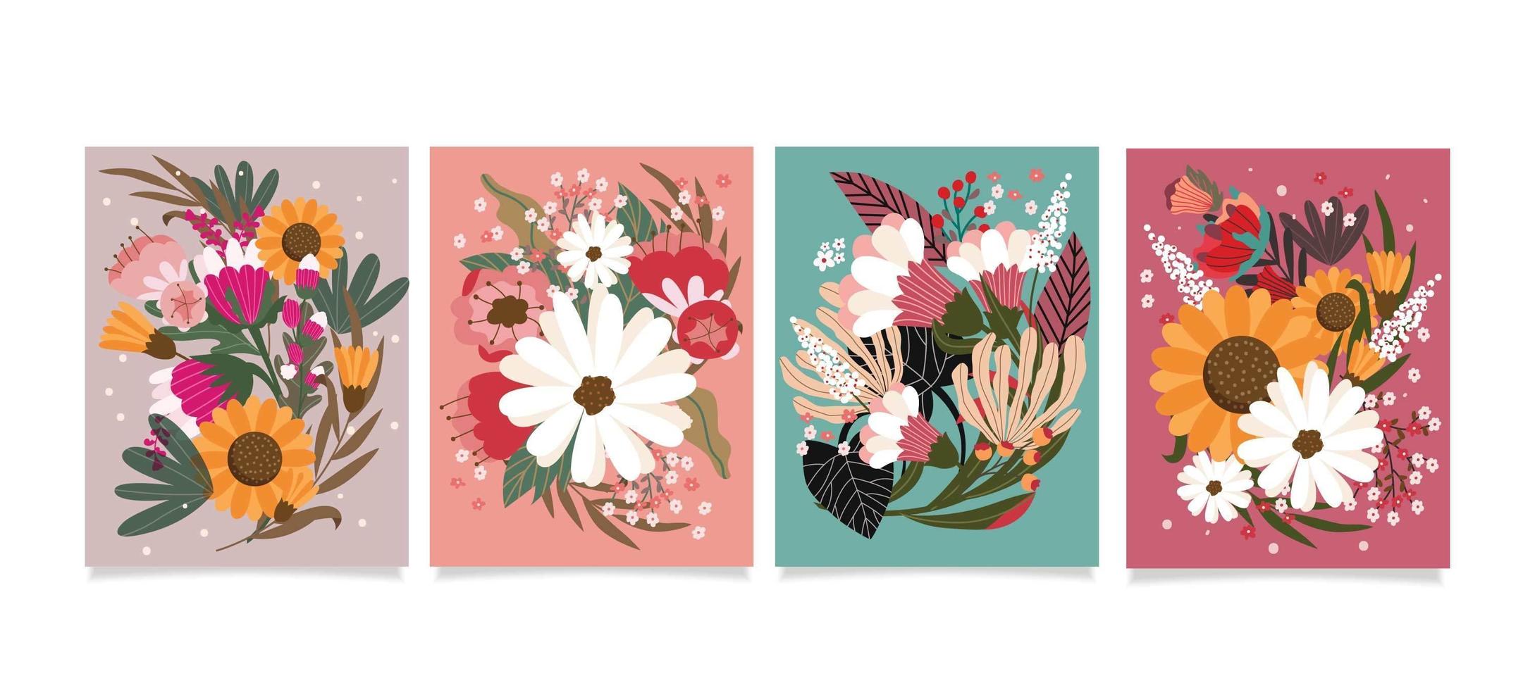 Super Beautiful and Colorful Flowers vector