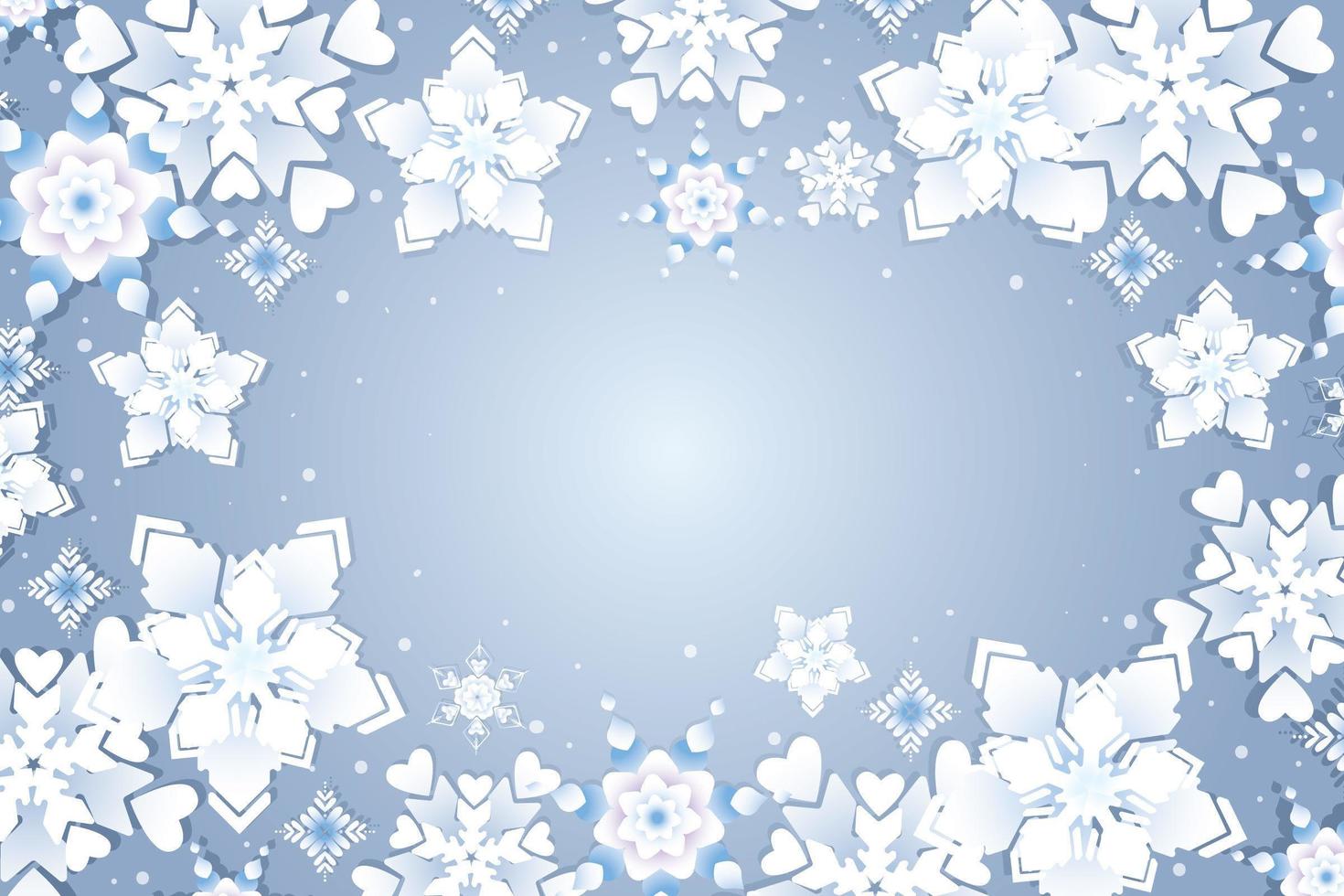 Snowflake with Different Style Variants vector