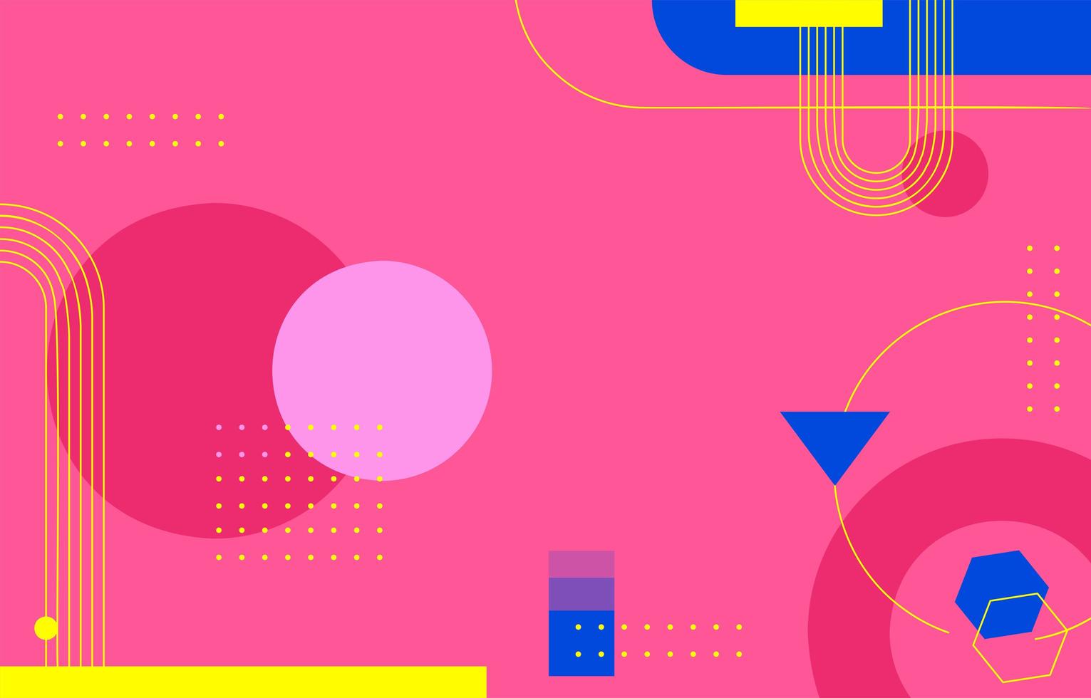 Flat Shape Pink Abstract vector