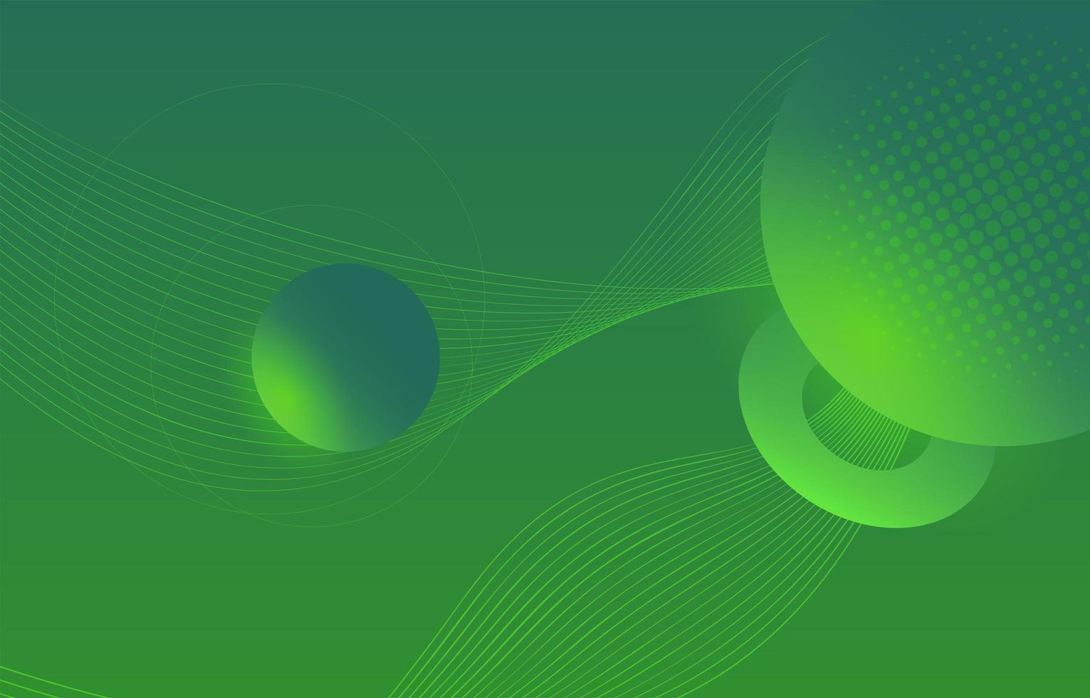 fondo verde con esfera flotante vector