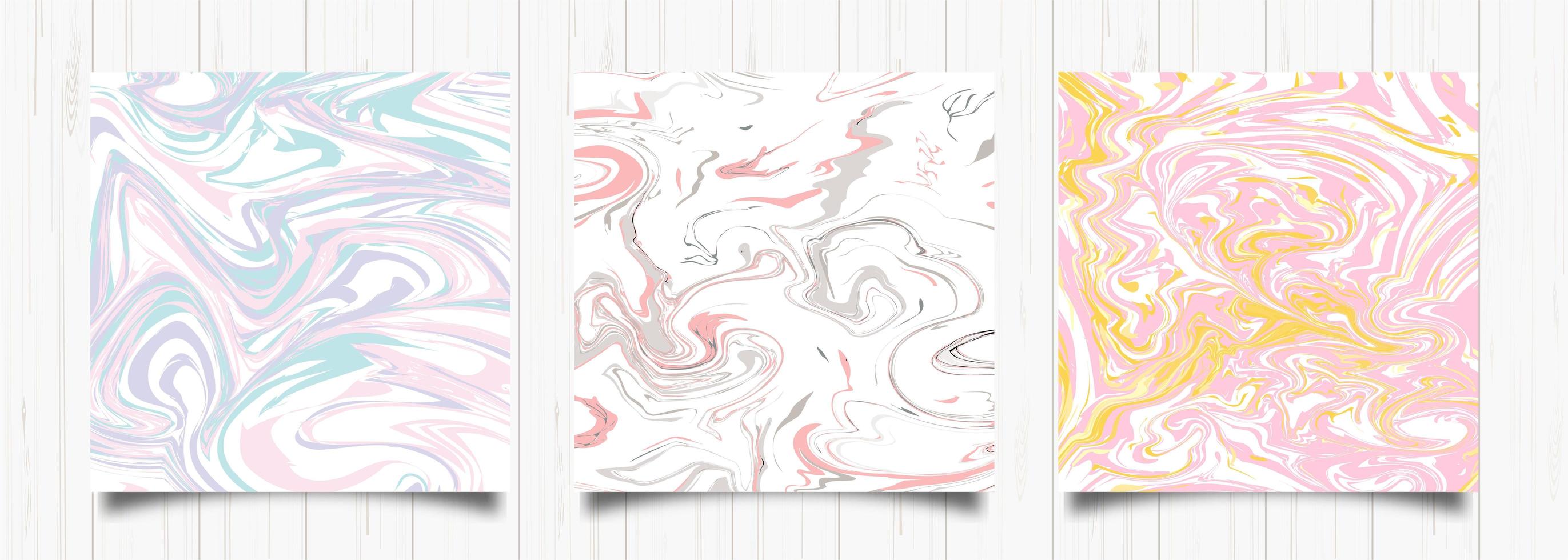 Trendy Pastel Paint Swirl Cards for Social Networks vector