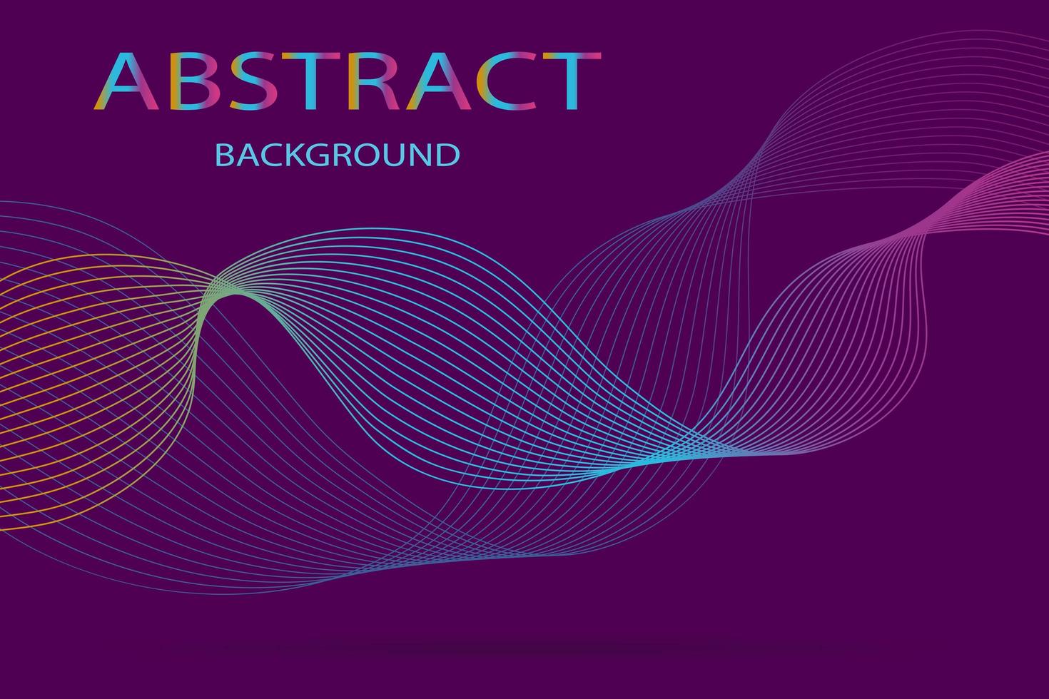 Abstract lilac background with bright wavy lines. vector