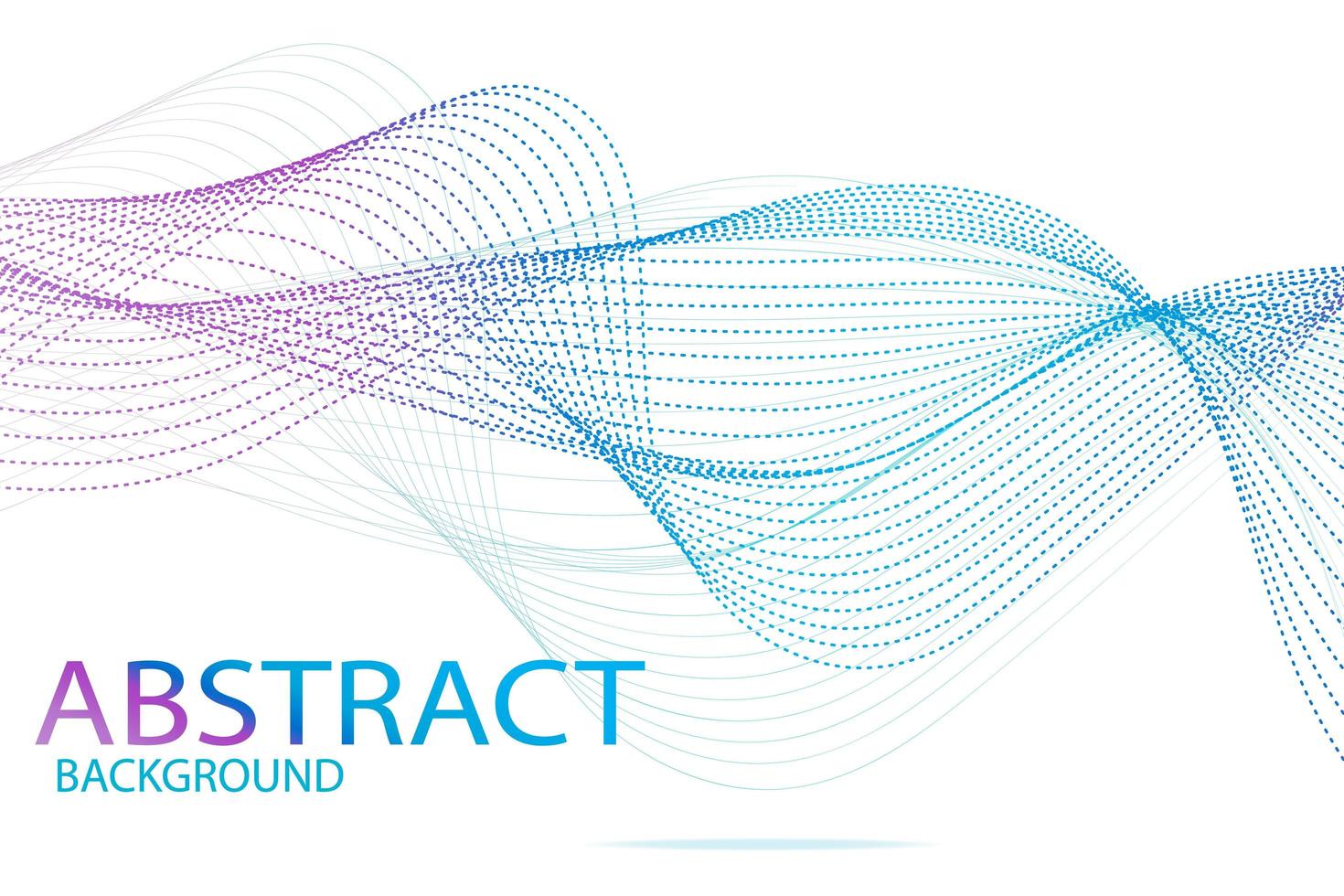 Delicate blue abstraction from wavy lines and dashes vector