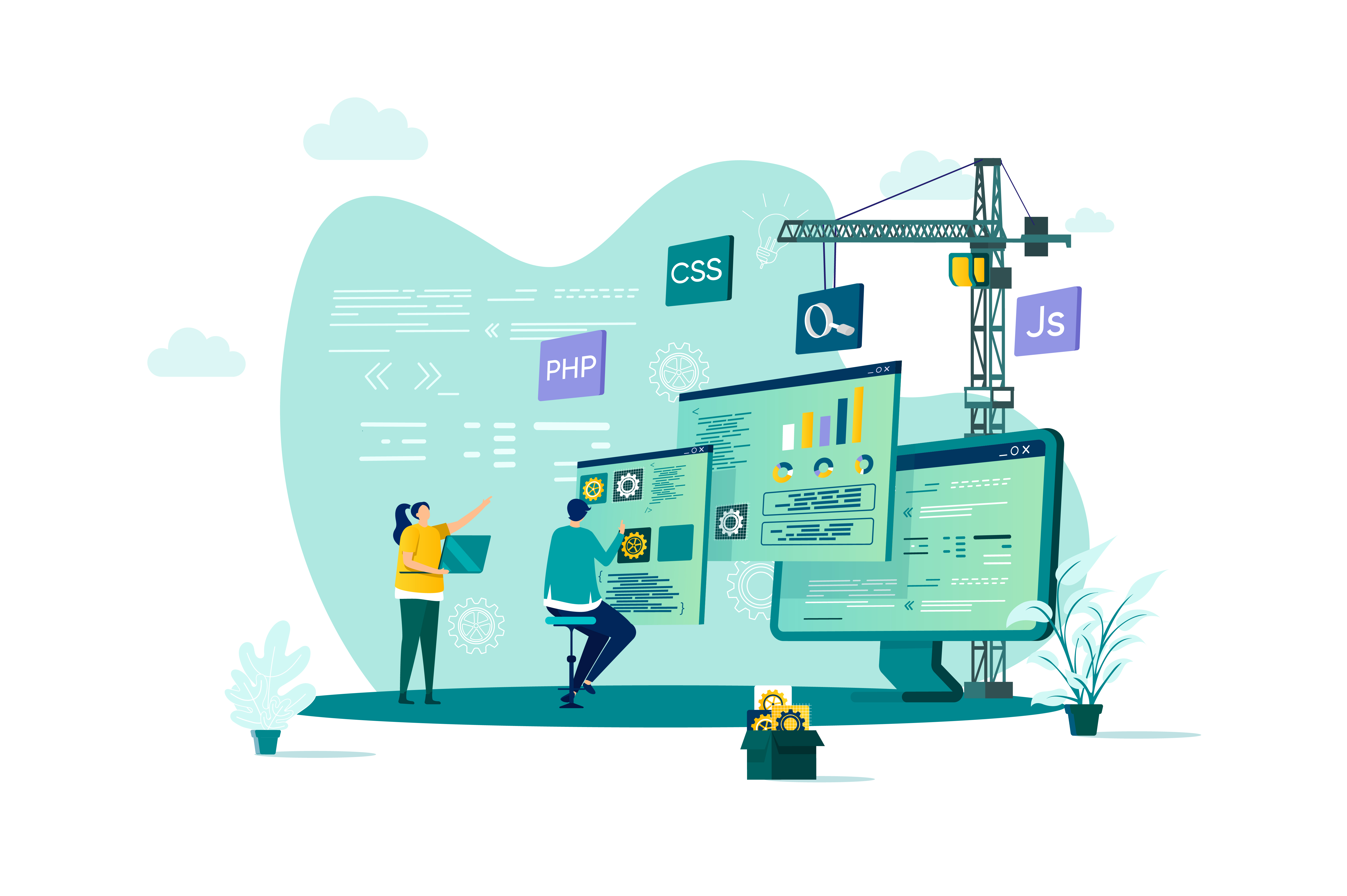 Web development concept in flat style 1545689 vector art at vecteezy