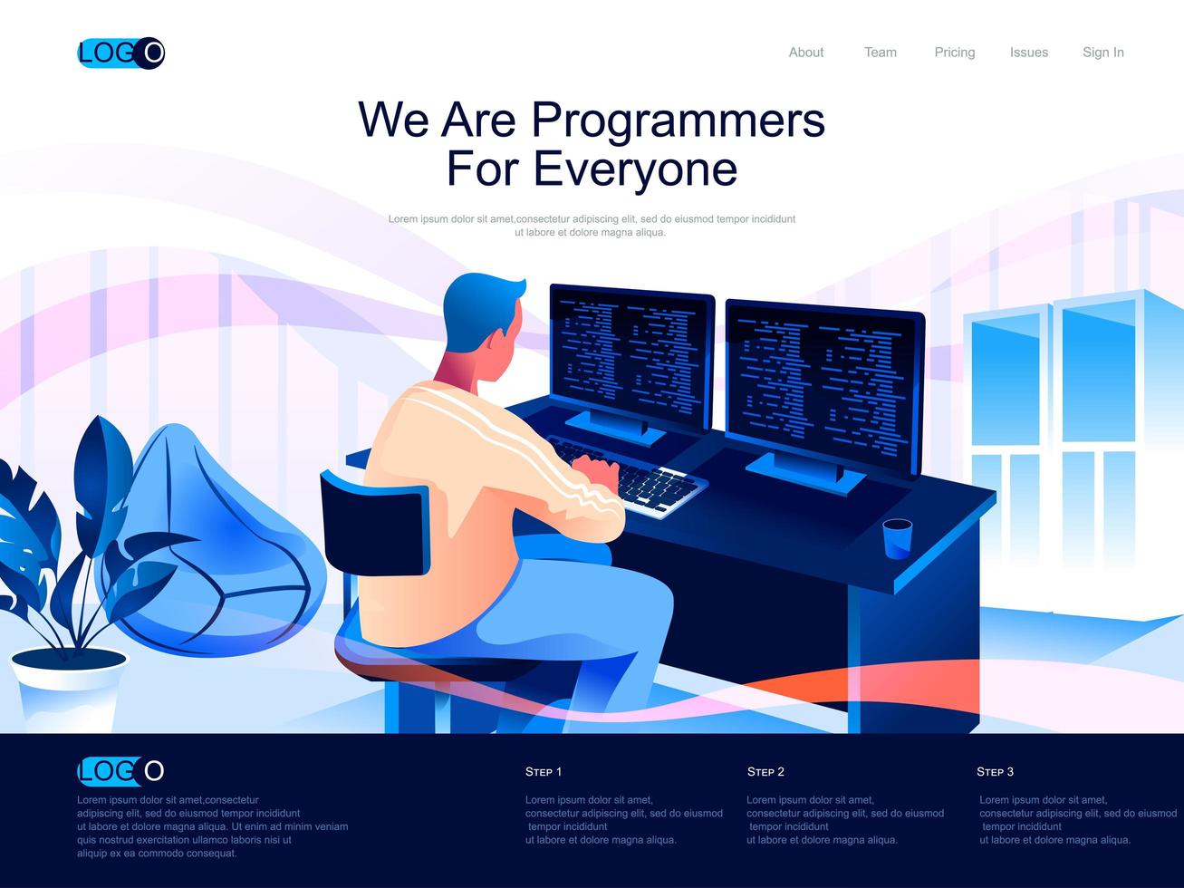 somos programadores para todos la landing page vector