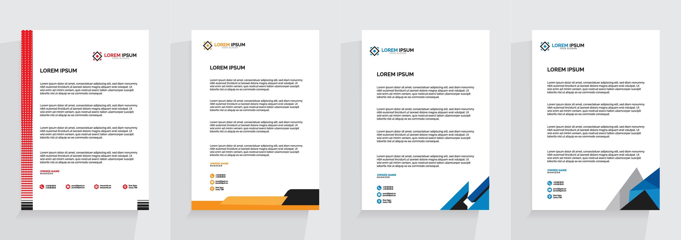 Corporate Letterhead Template Bundle vector