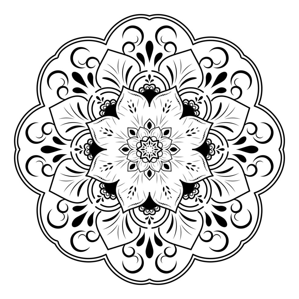 diseño de mandala de flor de pétalo único vector
