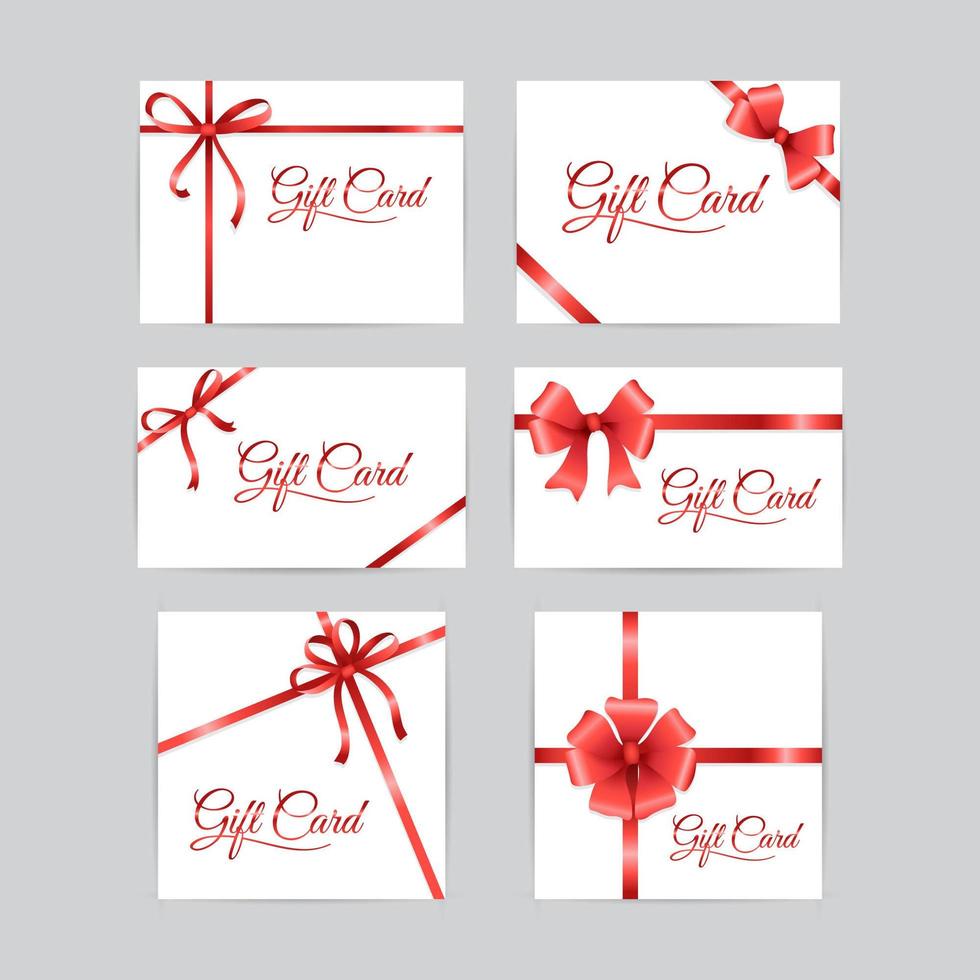 Gift Card with Red Ribbon vector