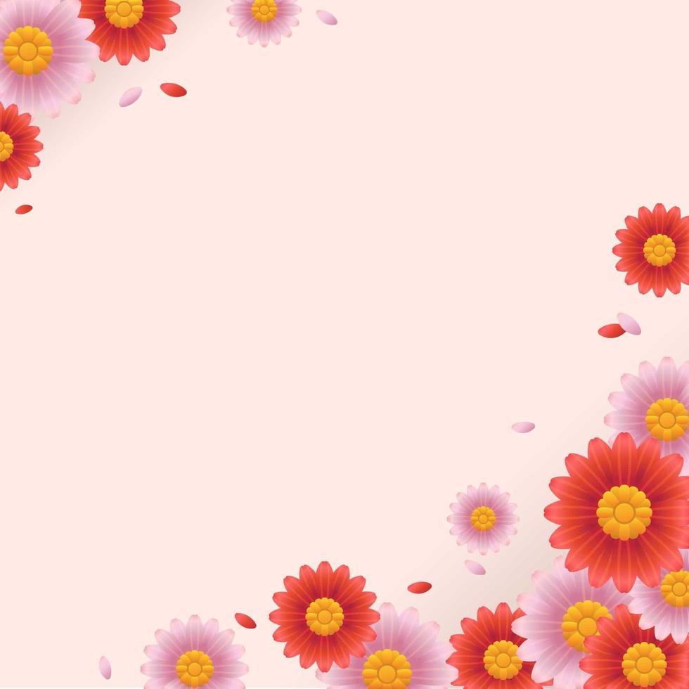 hermoso fondo de flores y pétalos vector