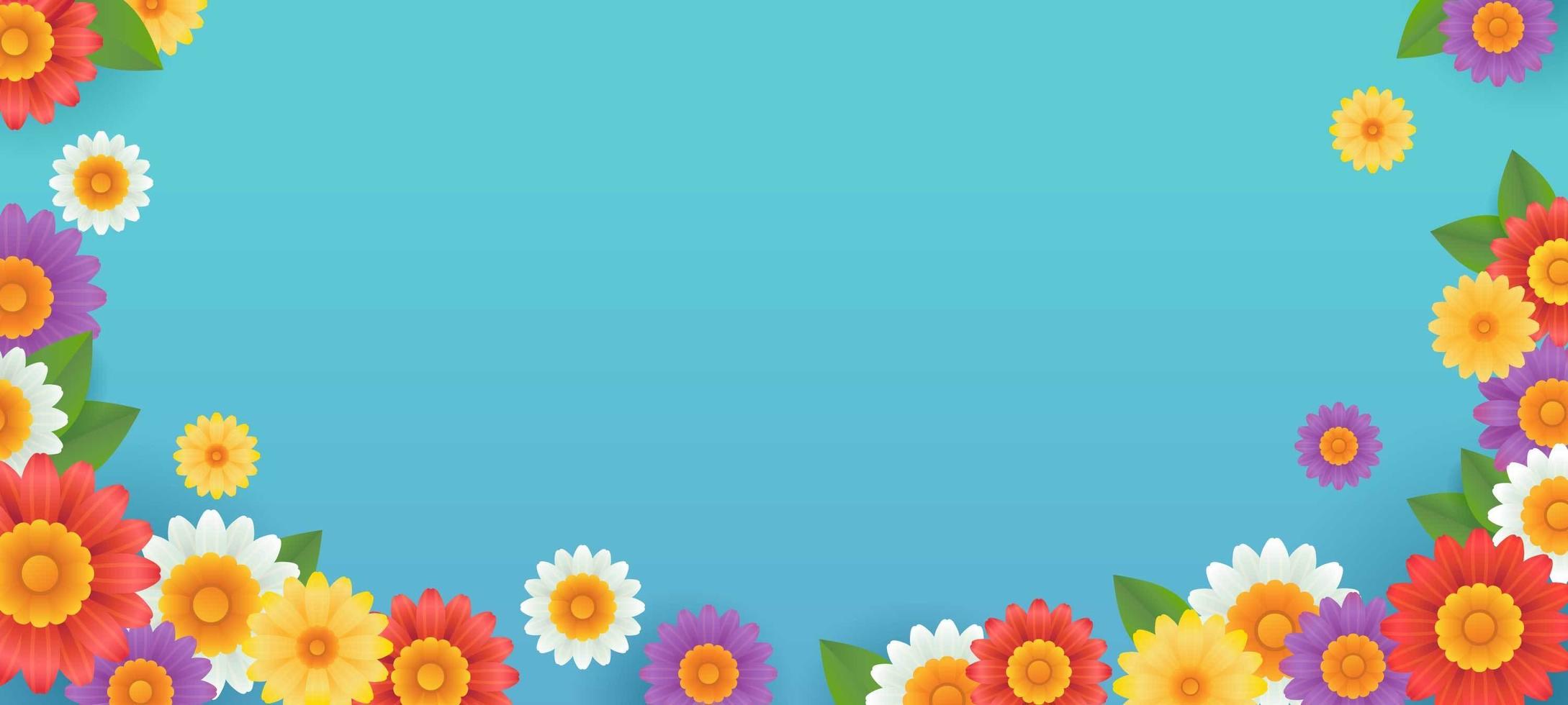 Colorful Flower Background Banner vector