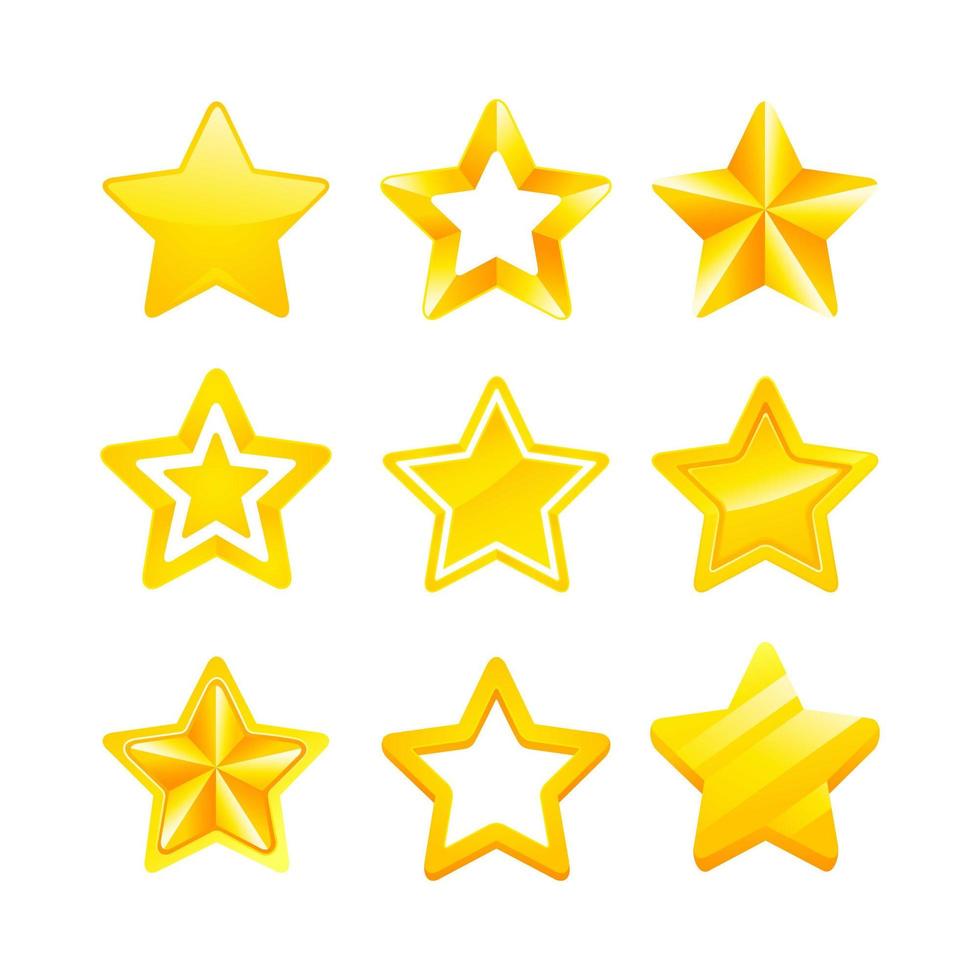 Various Gold Stars Icon vector