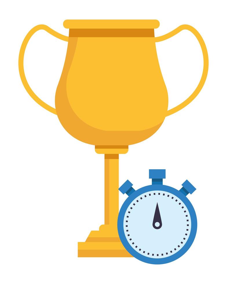 Trophy cup award cartoon icon vector