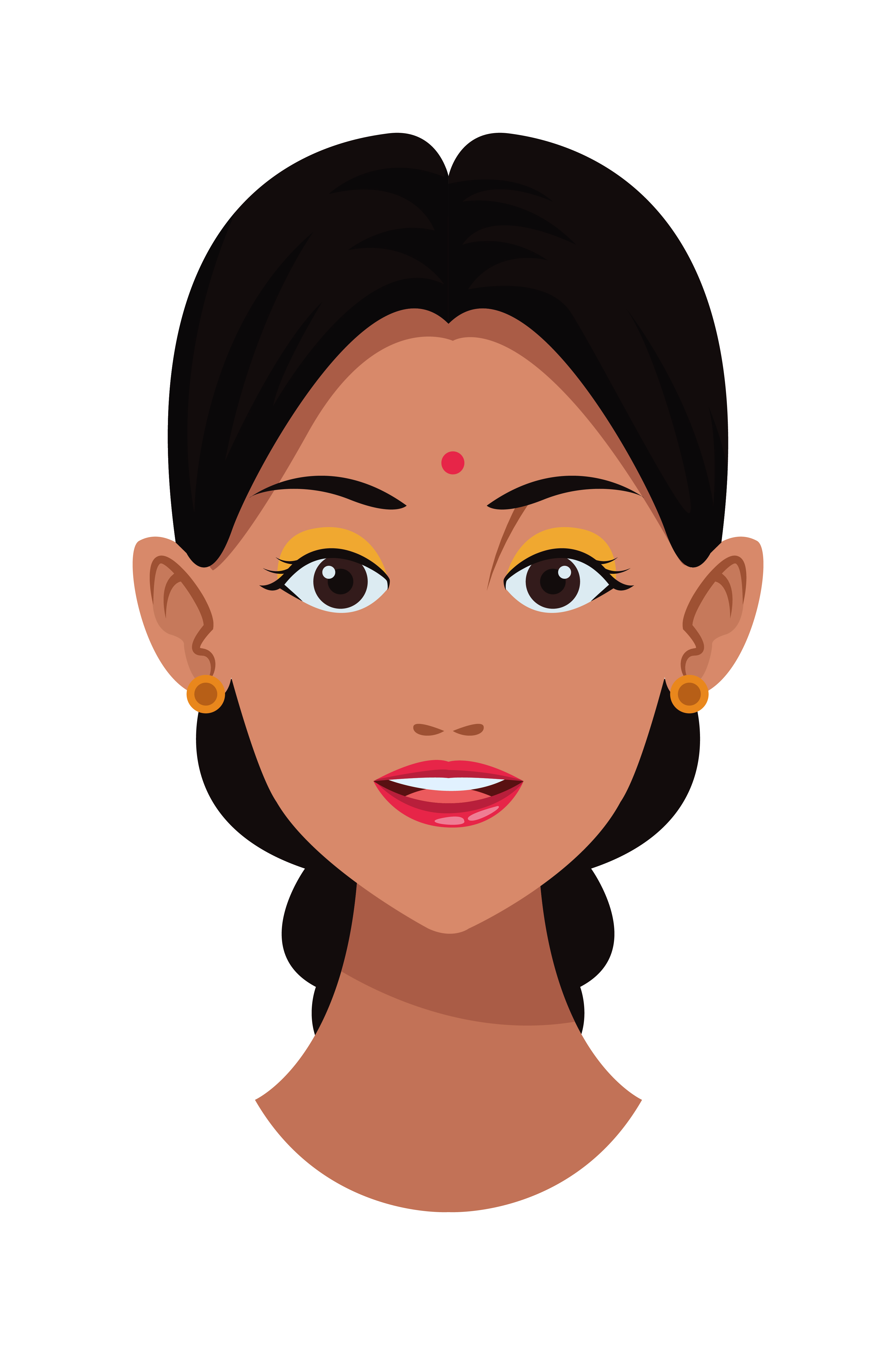 Indian Womans Face Avatar 1545992 Vector Art At Vecteezy