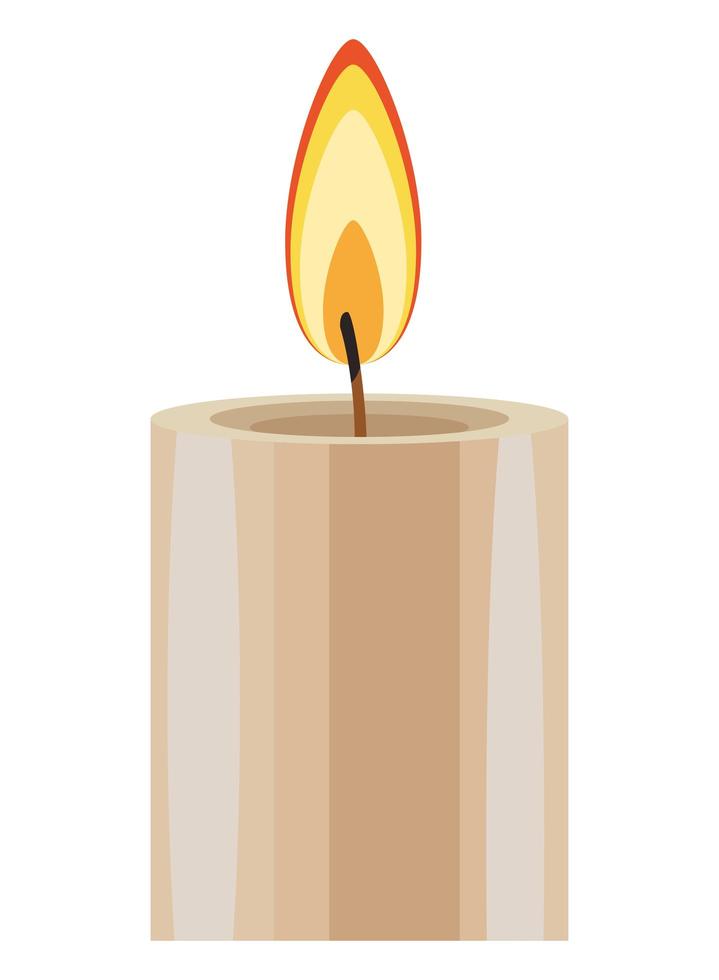 Lit candle cartoon isolated icon vector