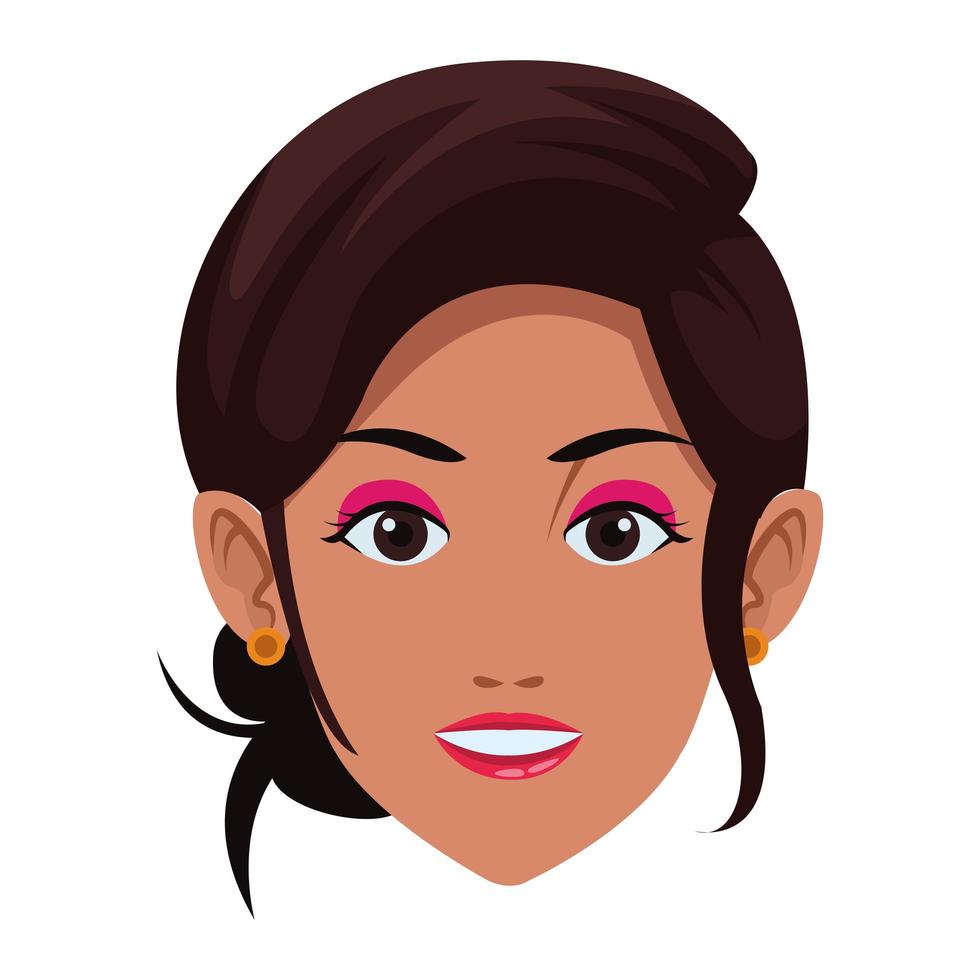 Indian woman's face avatar vector