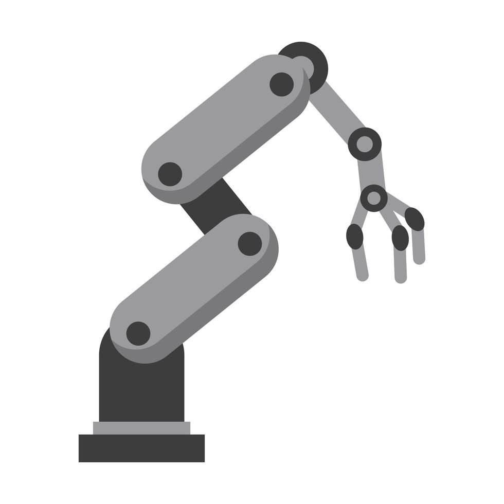 Icono de brazo robótico aislado de dibujos animados vector