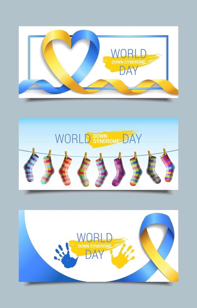 World Down Syndrome Day Banner Templates vector