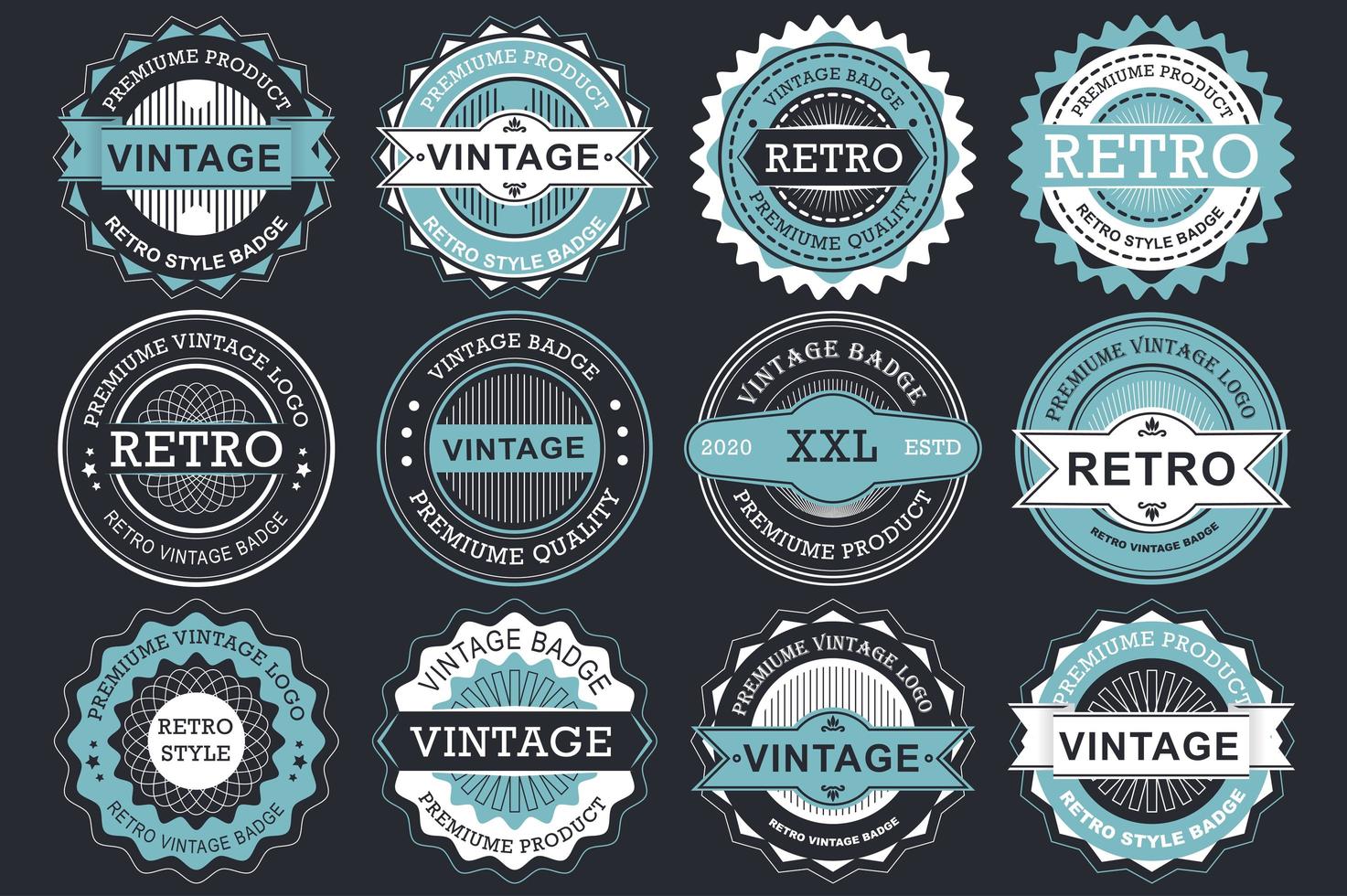 Collection of retro sale labels vector