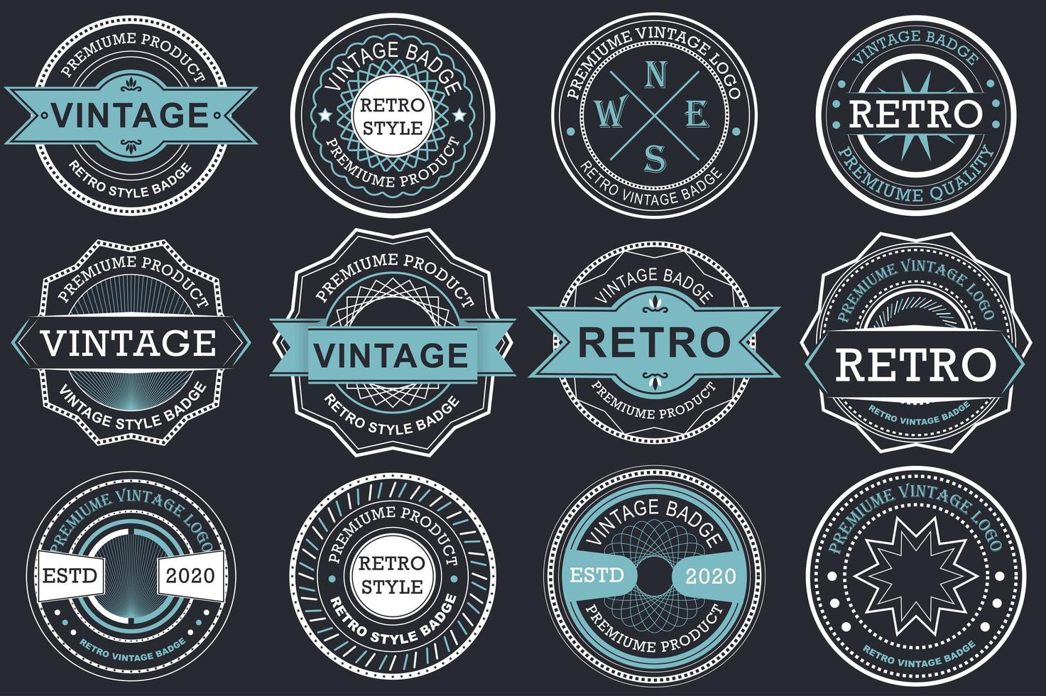 Collection of retro sale labels vector