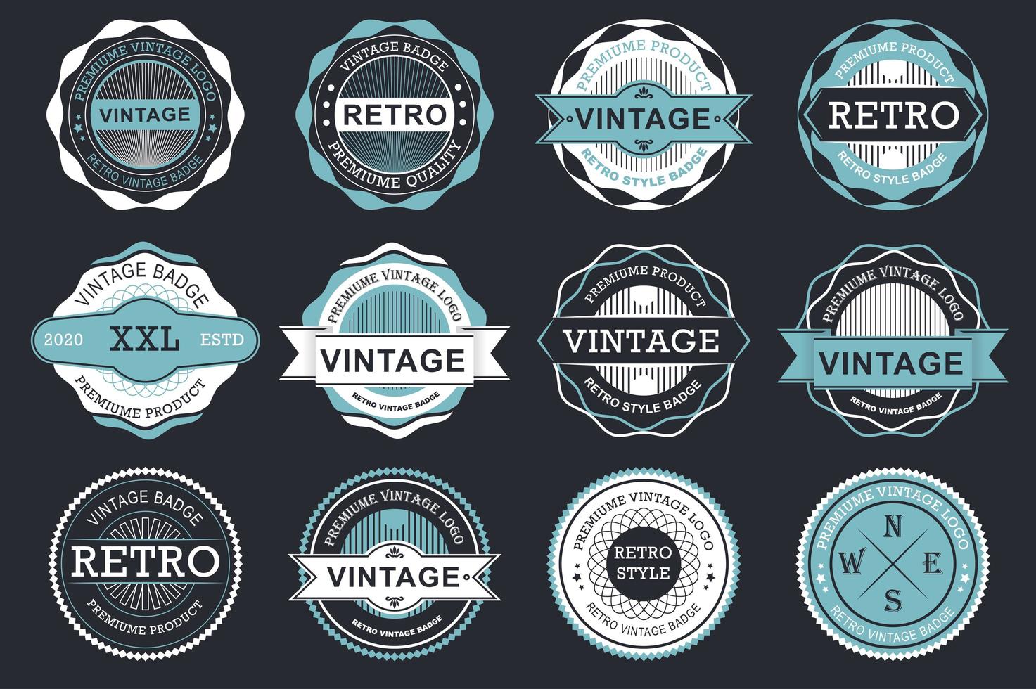 Collection of retro sale labels vector