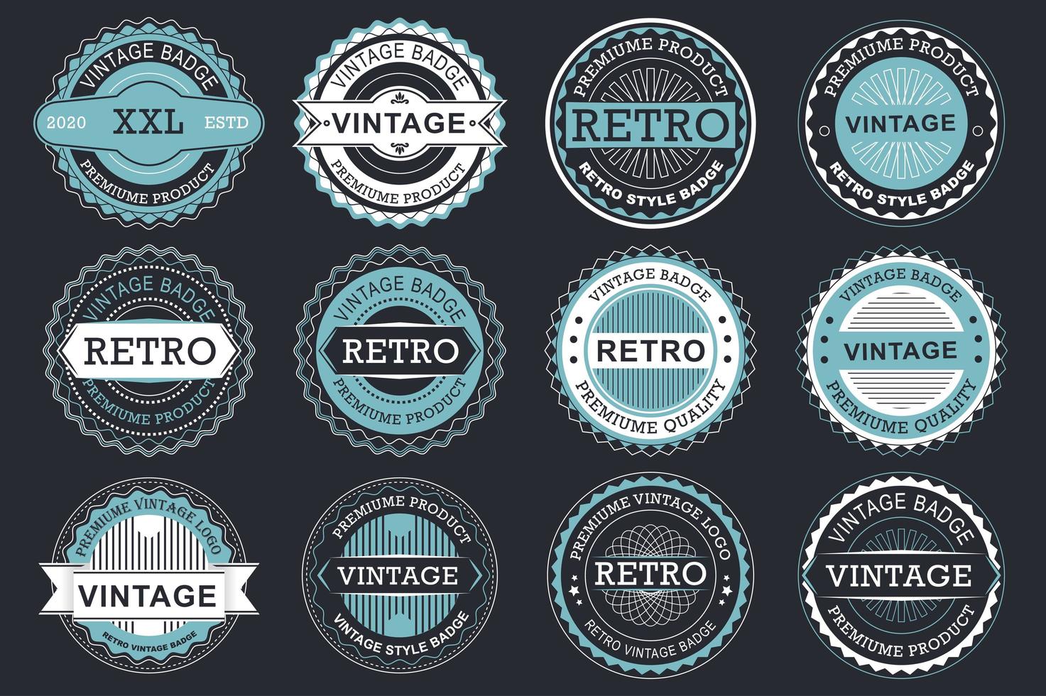 Collection of retro sale labels vector