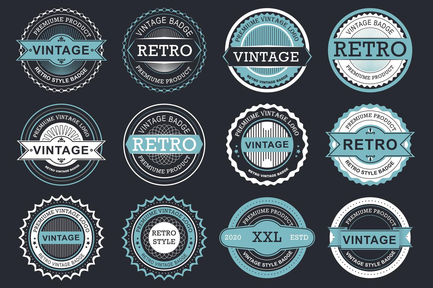 Collection of retro sale labels vector