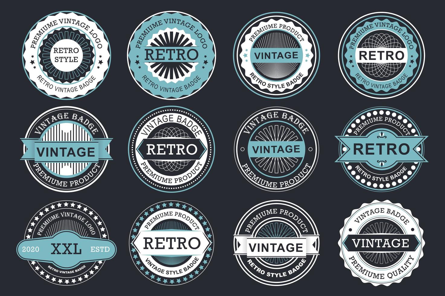 Collection of retro sale labels vector